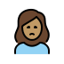 woman frowning: medium skin tone on OpenMoji