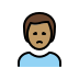 man frowning: medium skin tone on OpenMoji