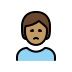 person frowning: medium skin tone on OpenMoji