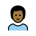 man frowning: medium-dark skin tone on OpenMoji
