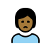 person frowning: medium-dark skin tone on OpenMoji