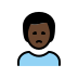 man frowning: dark skin tone on OpenMoji