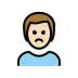 man pouting: light skin tone on OpenMoji