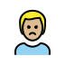 man pouting: medium-light skin tone on OpenMoji