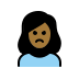 woman pouting: medium-dark skin tone on OpenMoji