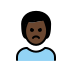 man pouting: dark skin tone on OpenMoji