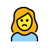 woman pouting on OpenMoji