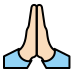folded hands: light skin tone on OpenMoji