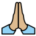 folded hands: medium-light skin tone on OpenMoji