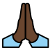 folded hands: dark skin tone on OpenMoji