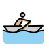 man rowing boat: medium-light skin tone on OpenMoji