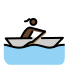 woman rowing boat: dark skin tone on OpenMoji
