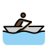 man rowing boat: dark skin tone on OpenMoji