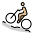 man mountain biking: medium-light skin tone on OpenMoji