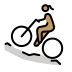 woman mountain biking: medium skin tone on OpenMoji