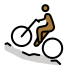 man mountain biking: medium-dark skin tone on OpenMoji