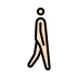 person walking facing right: light skin tone on OpenMoji