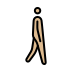 person walking facing right: medium-light skin tone on OpenMoji