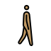 man walking facing right: medium skin tone on OpenMoji