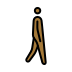 person walking facing right: medium-dark skin tone on OpenMoji