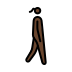 woman walking facing right: dark skin tone on OpenMoji