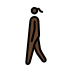 woman walking: dark skin tone on OpenMoji
