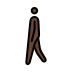 man walking: dark skin tone on OpenMoji