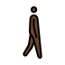 person walking facing right: dark skin tone on OpenMoji