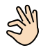 pinching hand: light skin tone on OpenMoji