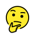 thinking face on OpenMoji