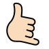 call me hand: light skin tone on OpenMoji