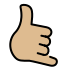 call me hand: medium-light skin tone on OpenMoji