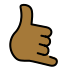 call me hand: medium-dark skin tone on OpenMoji