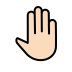 raised back of hand: light skin tone on OpenMoji