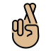 crossed fingers: medium-light skin tone on OpenMoji