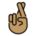 crossed fingers: medium skin tone on OpenMoji