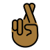 crossed fingers: medium-dark skin tone on OpenMoji