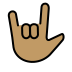 love-you gesture: medium skin tone on OpenMoji