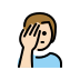 man facepalming: light skin tone on OpenMoji