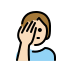 person facepalming: light skin tone on OpenMoji