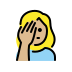 woman facepalming: medium-light skin tone on OpenMoji