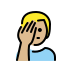 man facepalming: medium-light skin tone on OpenMoji