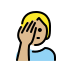 person facepalming: medium-light skin tone on OpenMoji