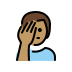 man facepalming: medium skin tone on OpenMoji