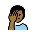 man facepalming: medium-dark skin tone on OpenMoji