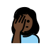 woman facepalming: dark skin tone on OpenMoji