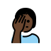 person facepalming: dark skin tone on OpenMoji