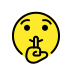shushing face on OpenMoji