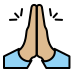 palms up together: medium-light skin tone on OpenMoji