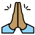 palms up together: medium skin tone on OpenMoji